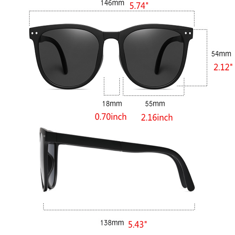 Folding Square Sunglasses Jelly Rivet UV400 Sun Shades