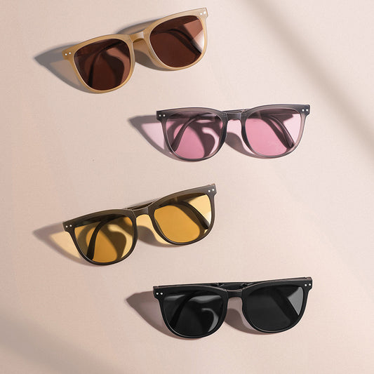 Folding Square Sunglasses Jelly Rivet UV400 Sun Shades