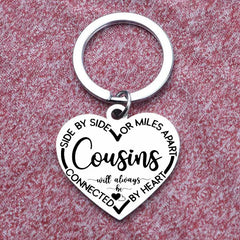 Cousins Keychain Stainless Steel Pendant Birthday Gift Men's Accessories