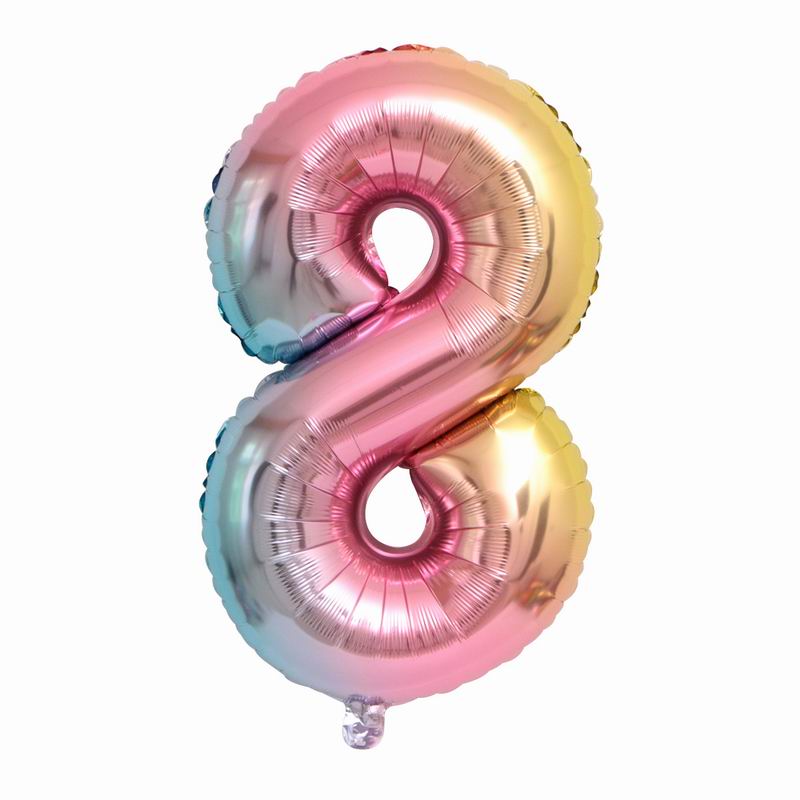 81 Gradient Foil Number Balloon Happy Birthday Party Decoration