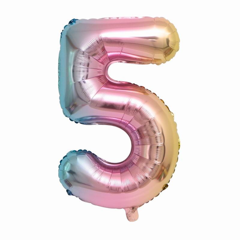 81 Gradient Foil Number Balloon Happy Birthday Party Decoration