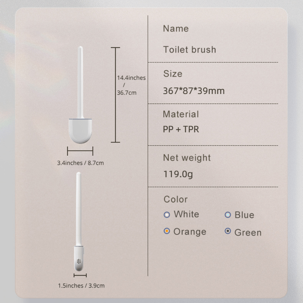 Flexible Wall Mounted Toilet Brush with Silicone Bristles Holder