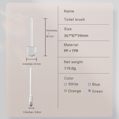 Flexible Wall Mounted Toilet Brush with Silicone Bristles Holder