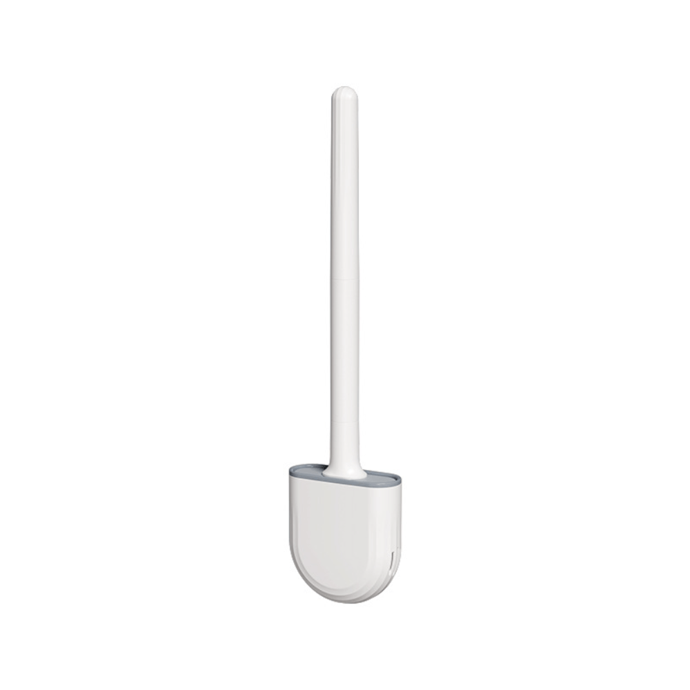 Flexible Wall Mounted Toilet Brush with Silicone Bristles Holder