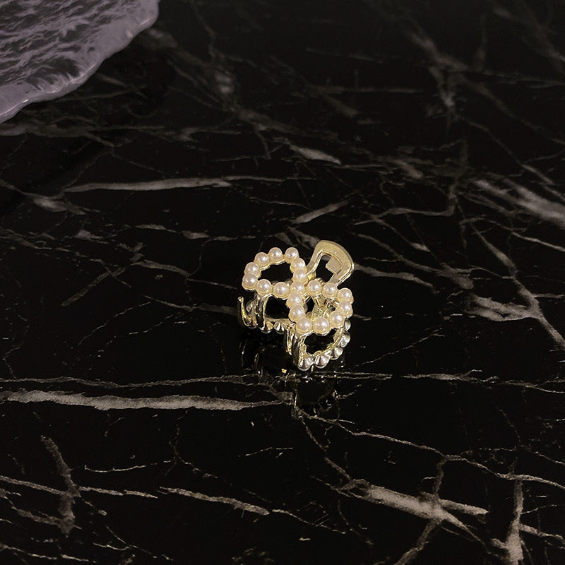 Small Faux Pearl Hair Claw Side Clip Bangs Clip