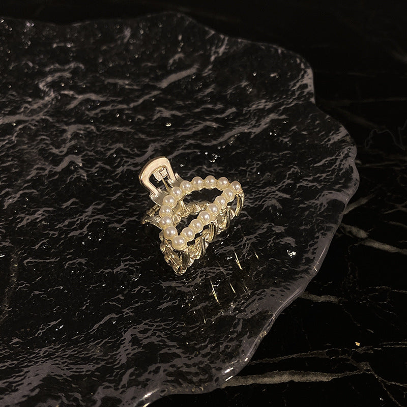 Small Faux Pearl Hair Claw Side Clip Bangs Clip