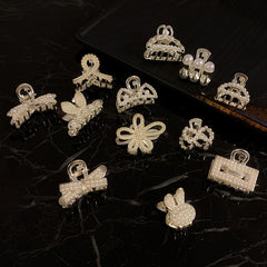 Small Faux Pearl Hair Claw Side Clip Bangs Clip