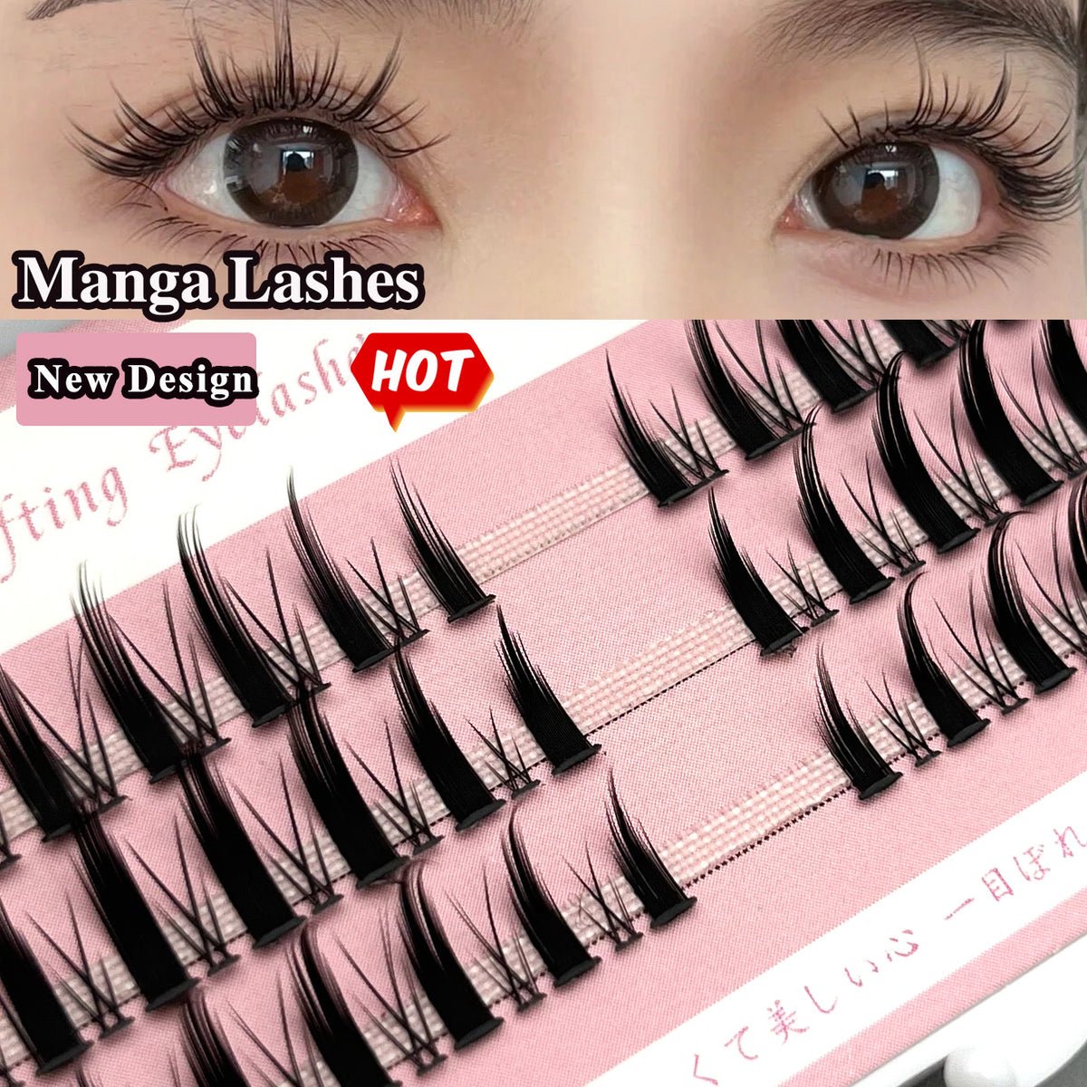 Mikiwi Manga Anime False Eyelashes Cluster Individual Lashes Extensions
