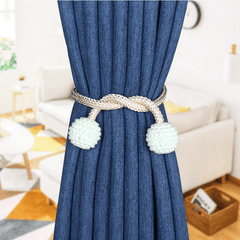 Faux Pearl Curtain Magnetic Buckle Tieback for Home