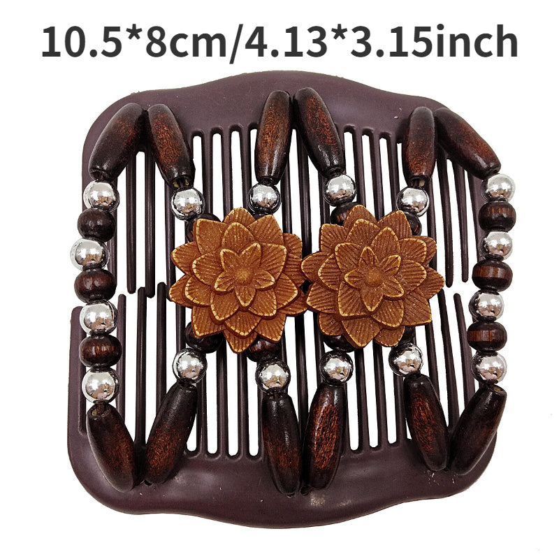 Retro Magic Hair Comb Elastic Beaded Hair Clips Styling Comb For Women Girls