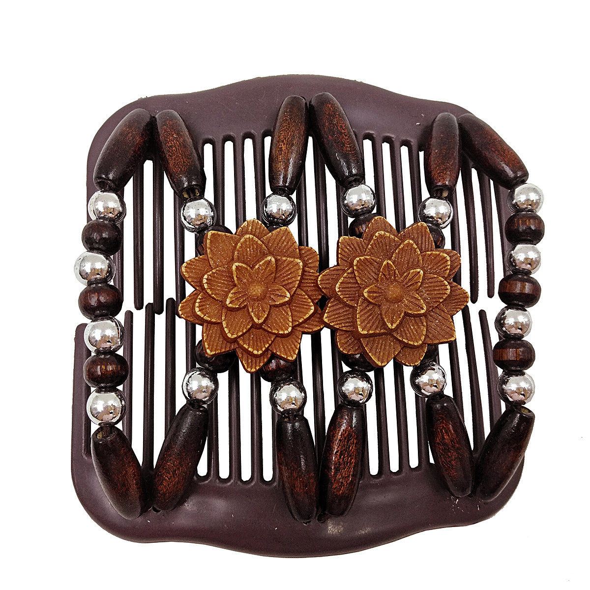 Retro Magic Hair Comb Elastic Beaded Hair Clips Styling Comb For Women Girls