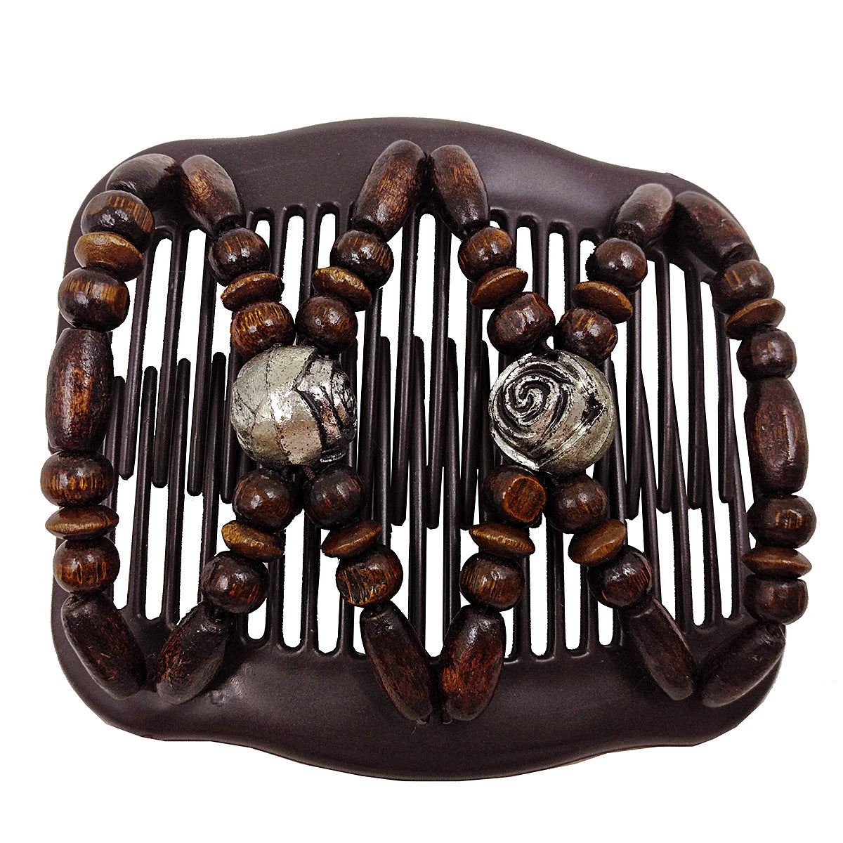 Retro Magic Hair Comb Elastic Beaded Hair Clips Styling Comb For Women Girls
