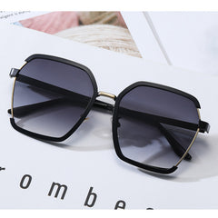 Large Polygon Sunglasses Gradient UV400 Metal Sun Shades Glasses