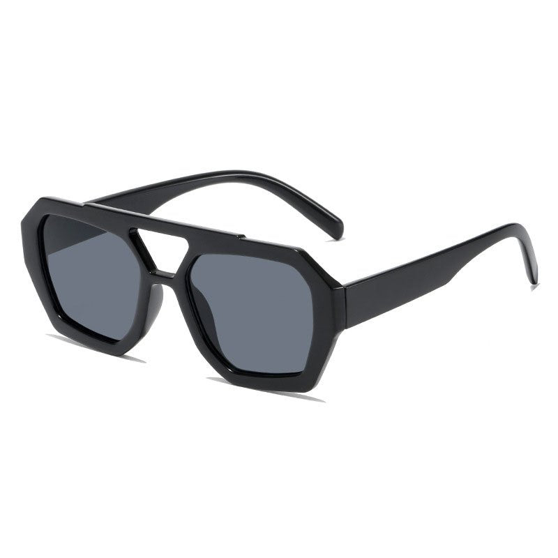 Y2K Retro Aviator Sunglasses Double Bridge Jelly UV400 Sun Shades