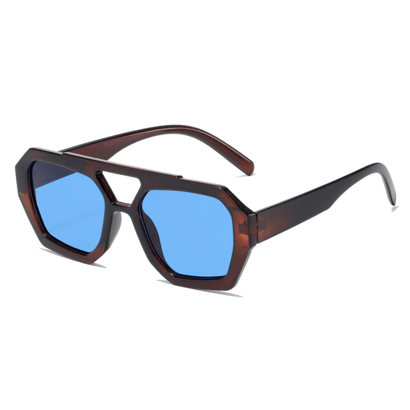 Y2K Retro Aviator Sunglasses Double Bridge Jelly UV400 Sun Shades