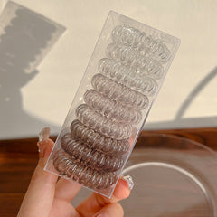 Transparent Spiral Hair Tie Elastic Coil Hair Ring No Crease Ponytail Holder