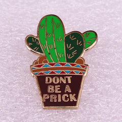 'Don't Nitpick' Cactus Brooch Green Potted Plant Brooch