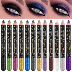 Waterproof Pearly Eyeshadow Stick and Sequin Eyeliner Pencil