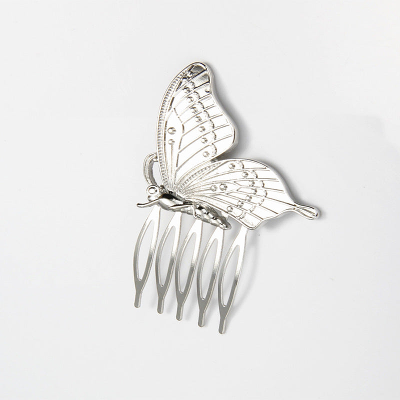 Metal Flower Hair Comb Rhinestone Hair Comb Vintage Head Jewelry Faux Pearl