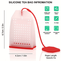 1pc Silicone Tea Bag Transparent Tea Filter Bag Tea Leak Silicone Bag Tea Maker