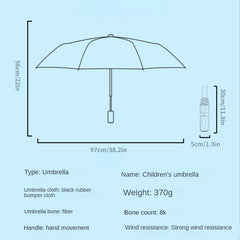 Portable Cartoon Folding Manual Umbrella With Reflective Strip