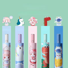 Portable Cartoon Folding Manual Umbrella With Reflective Strip