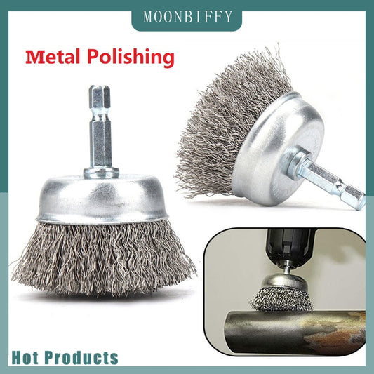 Steel Wire Wheel Brush 2.56-Inch for Rust Removal and Polishing