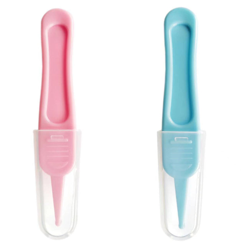 2pcs Baby Booger Clips Round Head Cleaning Tweezers