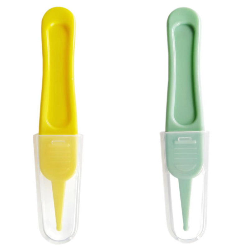 2pcs Baby Booger Clips Round Head Cleaning Tweezers