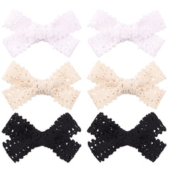 Hollow Knitted Bow Hair Clip Duck Billed Clip for Side Hair Bang