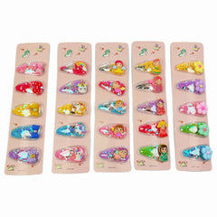 5pcs Baby Girls Snap Clip Unicorn Decor Hair Clip