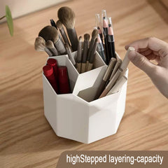 360 Rotating Makeup Brush Organizer Desktop Storage Box
