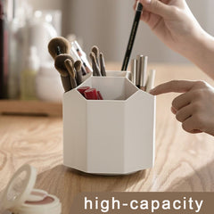 360 Rotating Makeup Brush Organizer Desktop Storage Box