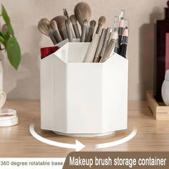 360 Rotating Makeup Brush Organizer Desktop Storage Box