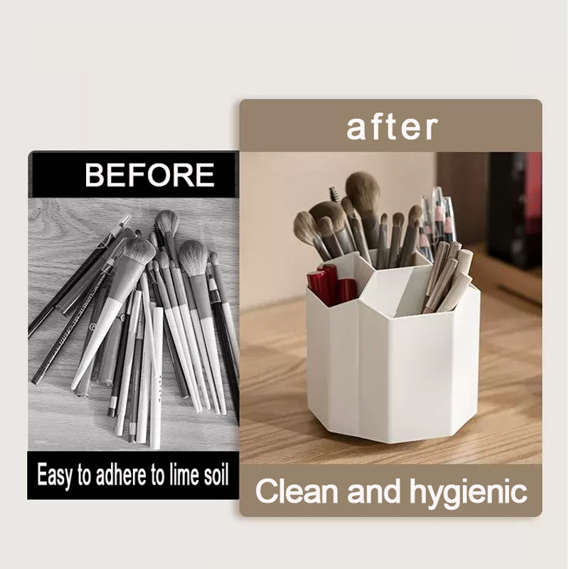 360 Rotating Makeup Brush Organizer Desktop Storage Box