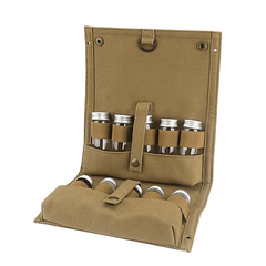 Outdoor Seasoning Bottles Set with Storage Bag - Camping BBQ Glass Bottles Case