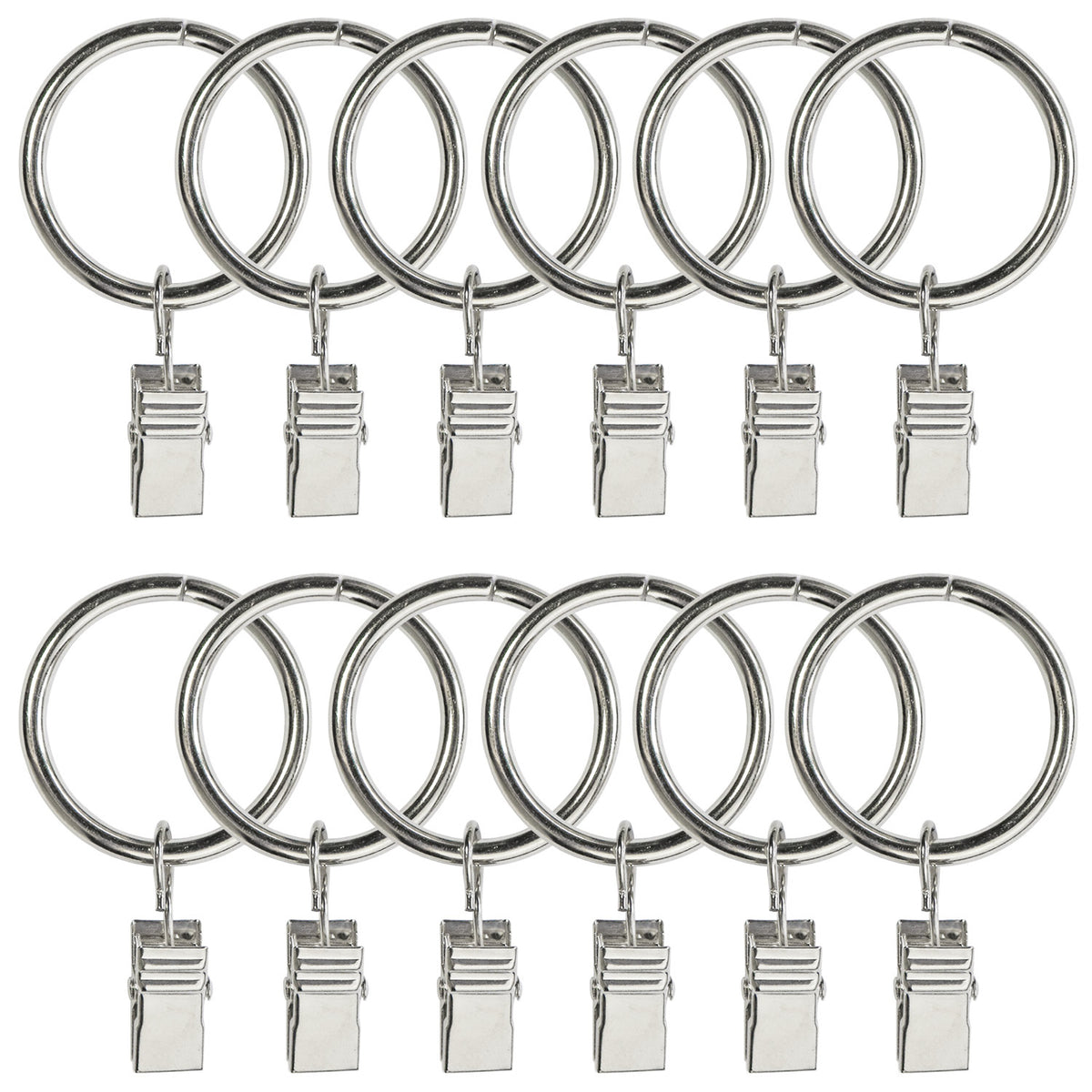 12pcs Metal Curtain Rings With Clip Decorative Curtain Ring