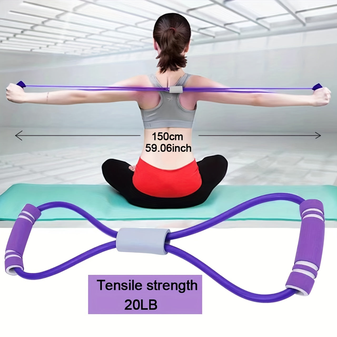 8-Shaped Resistance Bands for Home Workout and Physical Therapy