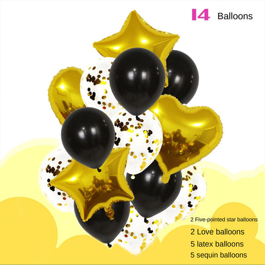 14pcs 18 Inch Pentagram Love Balloon Set Birthday Wedding Party Decoration Gift