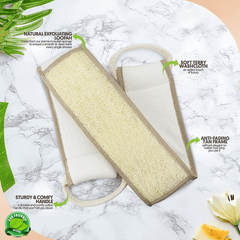 Natural Loofah Back Scrubber for Deep Shower Cleaning