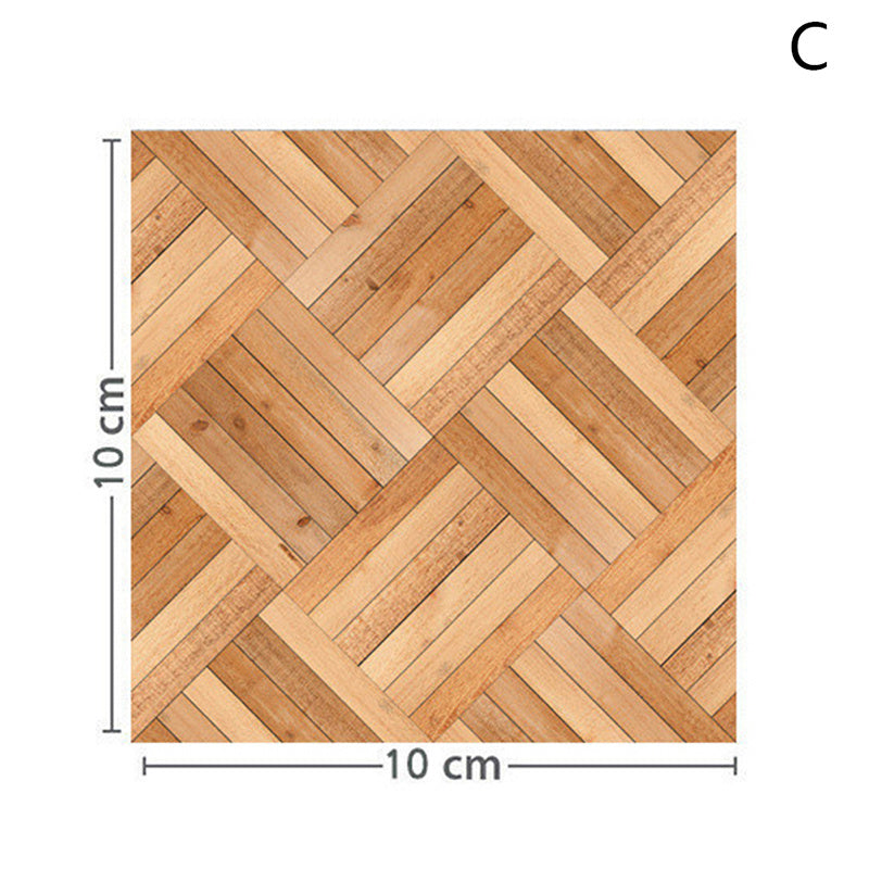 4pcs Wood Grain Flooring Ceramic Tile Doll House Decoration