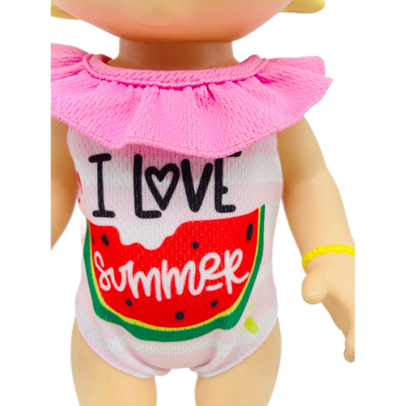 Watermelon Pattern Jumpsuit Swimsuit Doll Clothes for 25-30 Alive Dolls