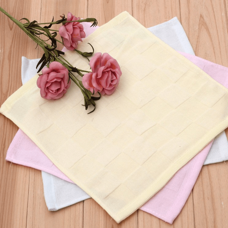 2pcs Multicolor Cotton Square Towels for Infants Small Towels