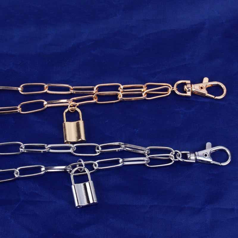 Men's Jeans Chain Punk Style Retro layer Chain Pants Chain Lock