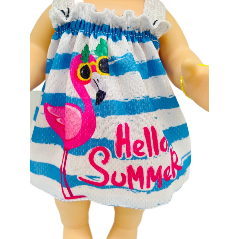 Flamingo Pattern Dress Doll Pajamas Clothes for 30 48 cm Dolls