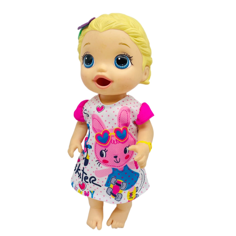 30 48 Cm Baby Doll Clothes Rabbit Pattern Dress Fits 25 4 30 48 Cm Alive Dolls