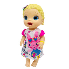 30 48 Cm Baby Doll Clothes Rabbit Pattern Dress Fits 25 4 30 48 Cm Alive Dolls