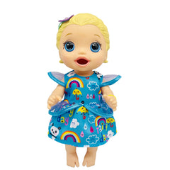 Rainbow Panda Print Dress for 25-30 cm Alive Dolls