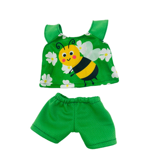 Bee Pattern Tops and Pants Doll Clothes Set for Alive Dolls