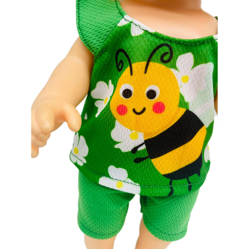 Bee Pattern Tops and Pants Doll Clothes Set for Alive Dolls